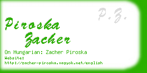 piroska zacher business card